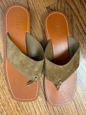 J. Crew Brown Suede Thong Sandals